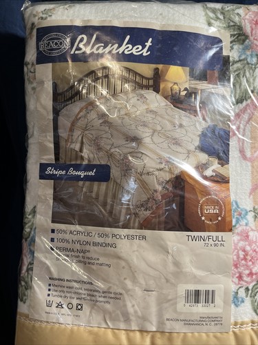 Beacon Blanket “Striped Bouquet” Twin\Full B10 - Picture 2 of 9