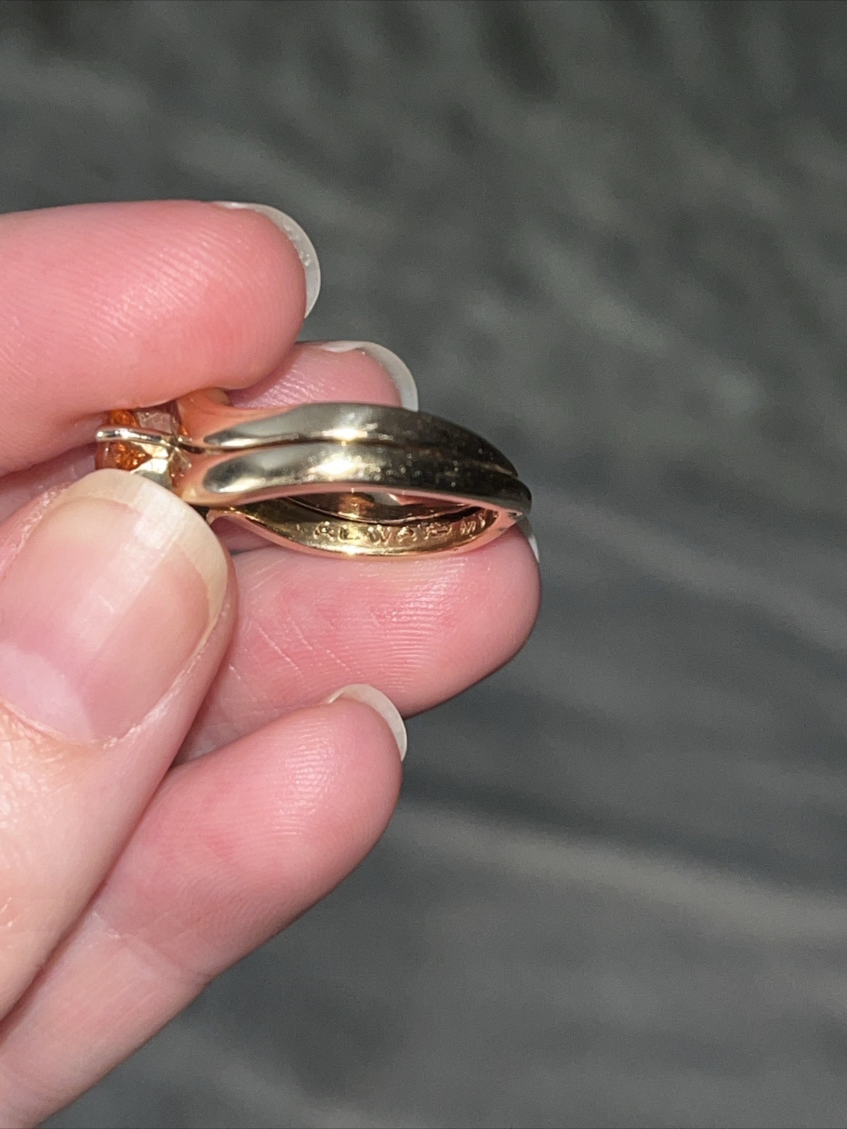 WOMENS FINE JEWELRY RING Padparadscha 14K YELLOW GOLD Solid gold sz