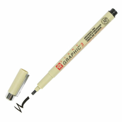 XSDK3-49 Sakura Pigma Graphic Marker Pen, 3.0mm Tip, Black, Pack of 1