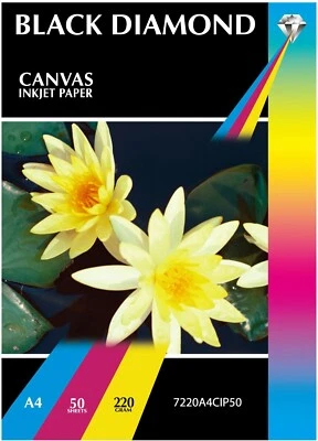 Black Diamond A4 A3 Canvas Textured Inkjet Photo Printer Paper 220gsm 20 50 100