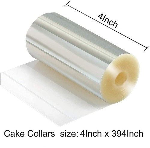4x394" Clear Cake Collars Acetate Rolls Transparent Strips Mousse Decorating - Picture 2 of 8