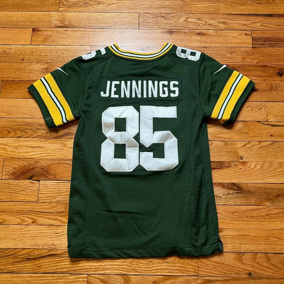 Green Bay Packers NFL Jersey Jennings #85 Boys Size S/8 - Nike On Field Official - Image 3 of 4