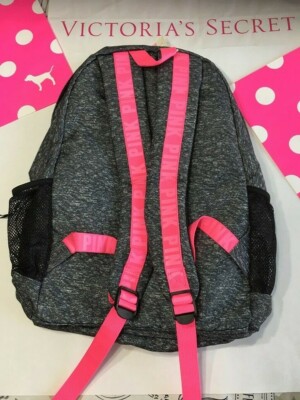 Victoria\'s Secret PINK Campus Backpack Heather Anthracite Gray White Pink NEW! VICTORIA SECRET main image 3