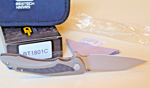 Bestech Knives Pterodactyl Pocketknife BT1801C Bronze Titanium Knife Discontinue - Picture 8 of 10