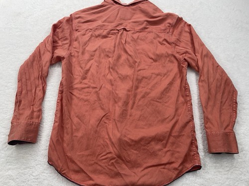 Tommy Bahama Shirt Mens Medium Orange Solid Island Crafted Long Sleeve - Picture 8 of 13