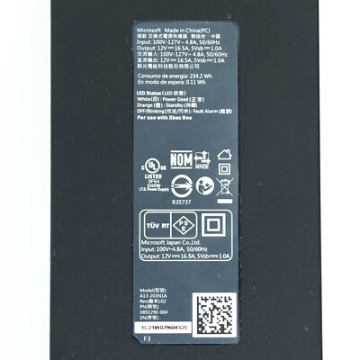 Genuine Microsoft 12-5V 16.5-1A A13-203N1A AC Adapter X892290-004