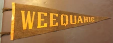 RARE VINTAGE 1930s WEEQUAHIC HIGH SCHOOL LAKE PARK NEWARK NEW JERSEY PENNANT