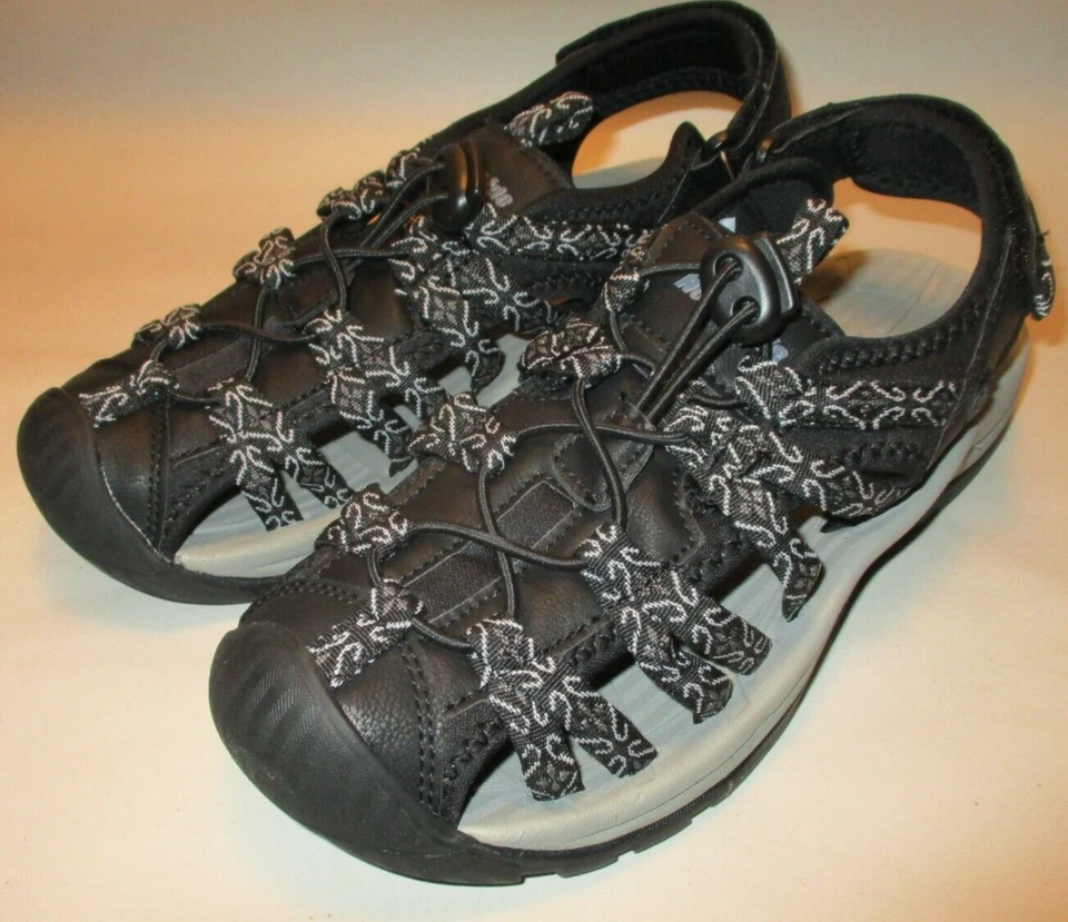 NUEVAS Sandalias elásticas Northside Savanah para mujer 6M negras/grises punta cerrada NUEVAS Foto 2 de 4