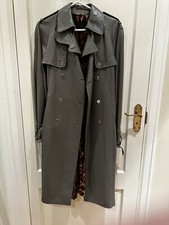 Dolce And Gabanna Women's Black Leather Trench Coat Size 10 Rp £1950
