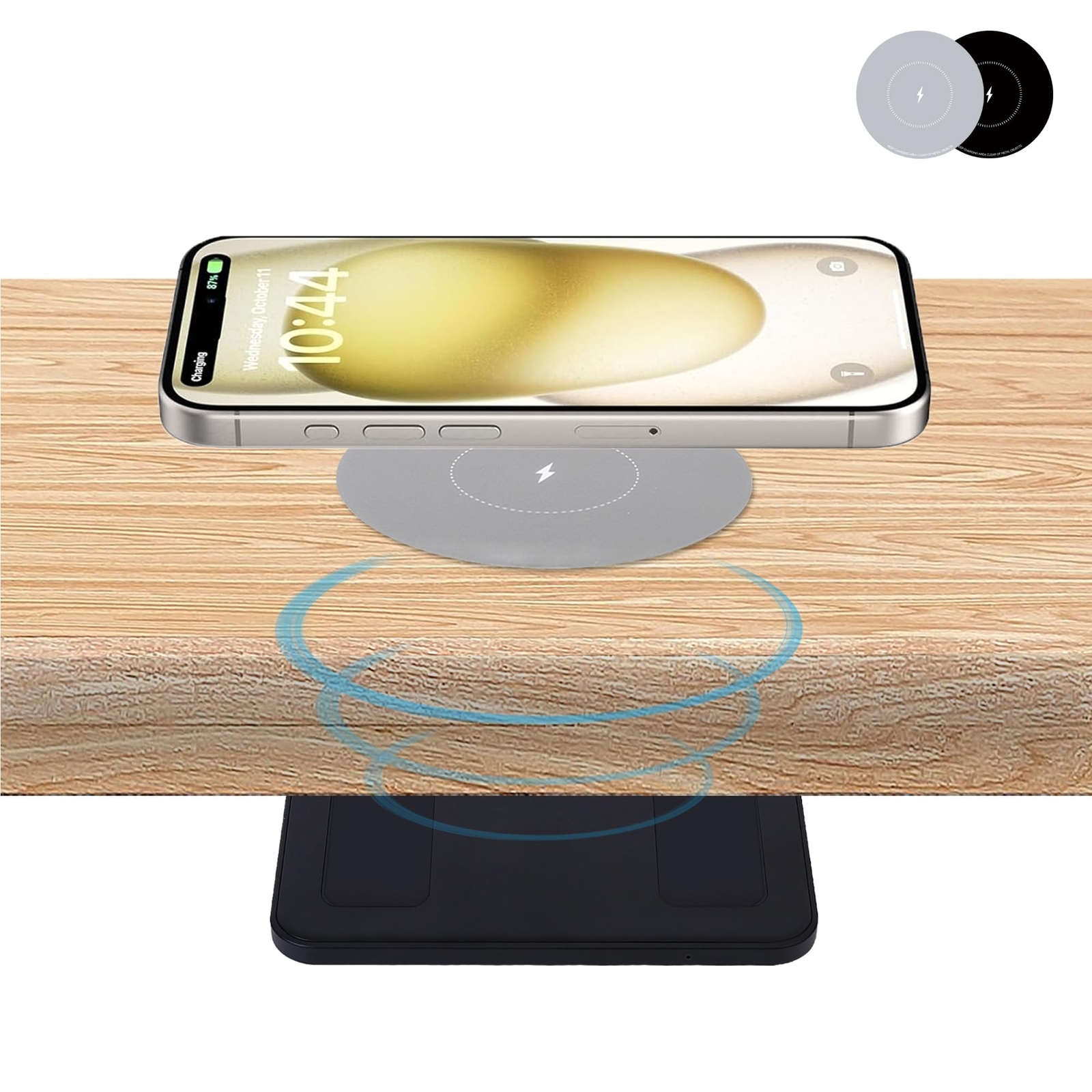 2-inch (50mm) NiiTTER Invisible Wireless Charger, Under Desk Wireless Charger...