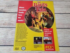 The Bard's Tale Nintendo NES Promotional Magazine Art Ad Print Poster Vintage