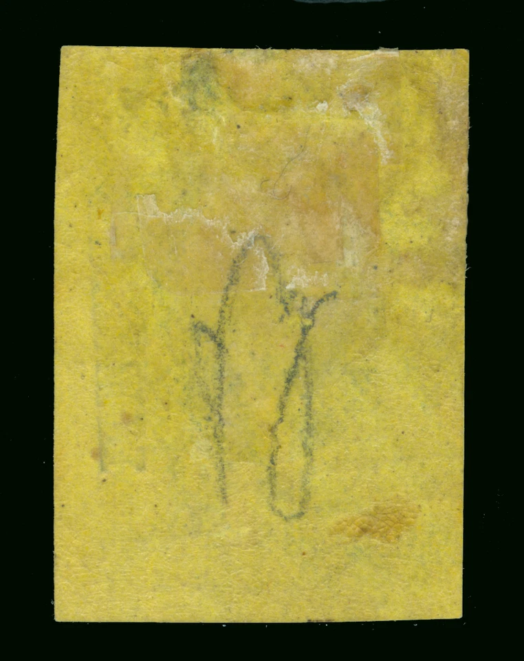 MEXICO 1861  HIDALGO  4r yellow  Scott # 9  mint MH - Image 2 of 2