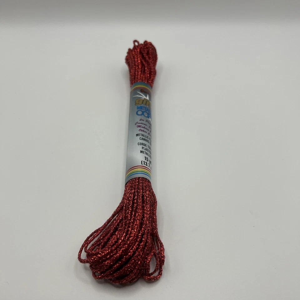 DARICE Lote De 14 Cordones Metálicos Para Lona Plástica Colores Brillantes Verde Plata Rojo Foto 3 de 4