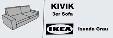 IKEA Kivik Bezug für 3er Sofa Isunda grau