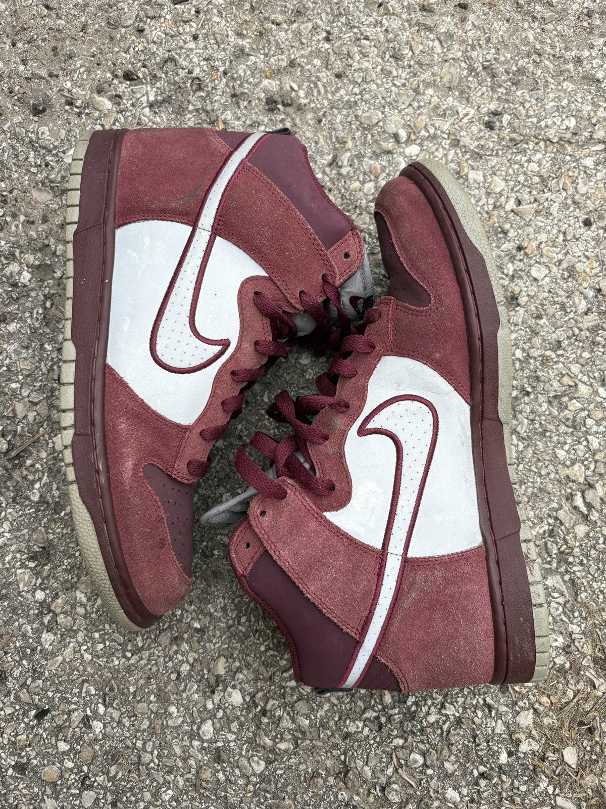 Nike Dunk High Cherrywood Red Reflective 2013 Size 10.5 Used