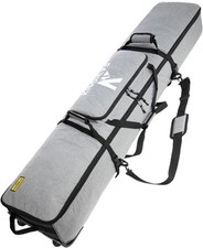 Kioqiear Rolling Ski Bag Wheels Air Travel,Padded Double Ski Bag Hold 2 Pairs