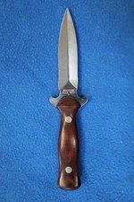 Western USA W75 Double Edge Boot Knife Dagger Fixed Blade W/Sheath