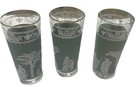 3 Vintage Wedgwood Green Jasperware Hellenic Pattern Drinking Glasses
