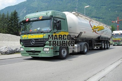 LKW Foto Mercedes-Benz Actros Silo-Sattelauflieger Schweiz grün fr blaser #j6lx