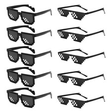 10 Pack Thug Life Party Sunglasses 8 Bit Pixelated Mosaic Gamer MLG Photo Pro...