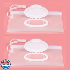 2Pcs White Baby Wipe Case Travel Holder Keeps Wipes Moist Set of
