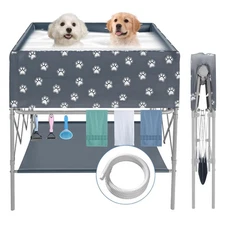 Dog Bathtub and Folding Dog Washing Station for Bathing Shower and Grooming,D...