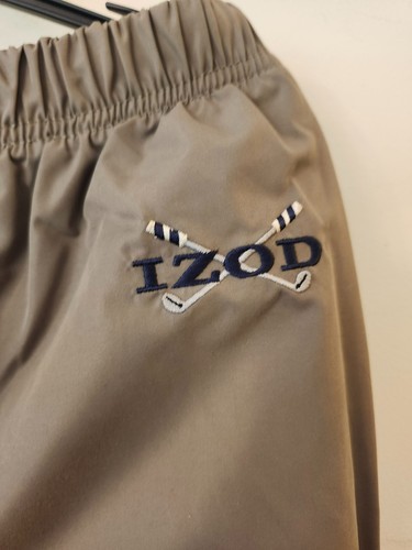 Vintage IZOD Windbreaker & Track Suit Pants Tan & Blue 2 Piece Men's Large - Picture 4 of 8