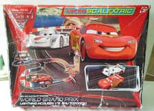 Micro Scalextric G1077 Disney/Pixar Cars 2 Lightning Mcqueen v Shu Todoroki Set.