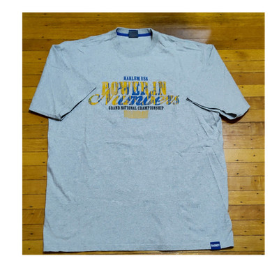 Harlem USA Power In Numbers Graphic Gray Cotton Crew Neck T-Shirt Men XL