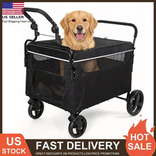 Push Pull Dog Wagon 2-in-1 Foldable Stroller for Large Dogs Cart with Ramp Set
