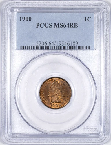 1900 PCGS MS64RB Indian Head Penny Cent Uncirculated Red Brown
