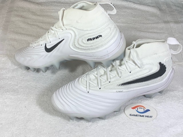 Size 13 Nike Alpha Menace Elite 5 Mid Football Cleats White Black IQ6099-100