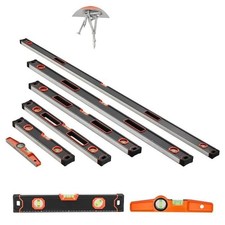 10 In. Torpedo Level (6-Pack), Sizes 78/48/32/24/16/10, Bubble Vials for 45/90/1