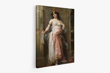 Quadro vintage,ragazza orientale con bruciatore di incenso,stampa quadro arte parete tela