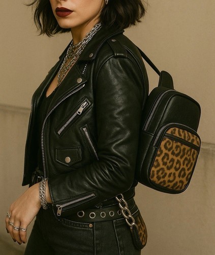 Alexander Wang Attica Bag Leopard Print Black leather Belt Fanny Sling new $995