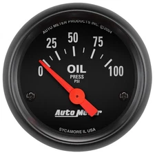 Auto Meter Z Series Black Air-Core Oil Pressure Gauge Kit 2-1/16" 0-100 PSI 2634