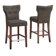 24" Set of 2 Langdon Counter Height Barstools Charcoal Gray - Buylateral: