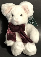 Russ Berrie plush white mouse "Tic-Toc" #101334 wildlife 6 inch New year-round