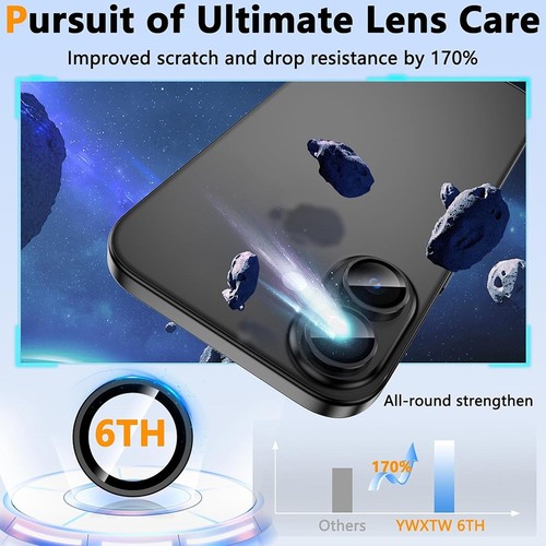 For iPhone 12 13 14 15 16 Pro Max Lens Protector Tempered Glass with Metal Ring - 第 28/126 張圖片