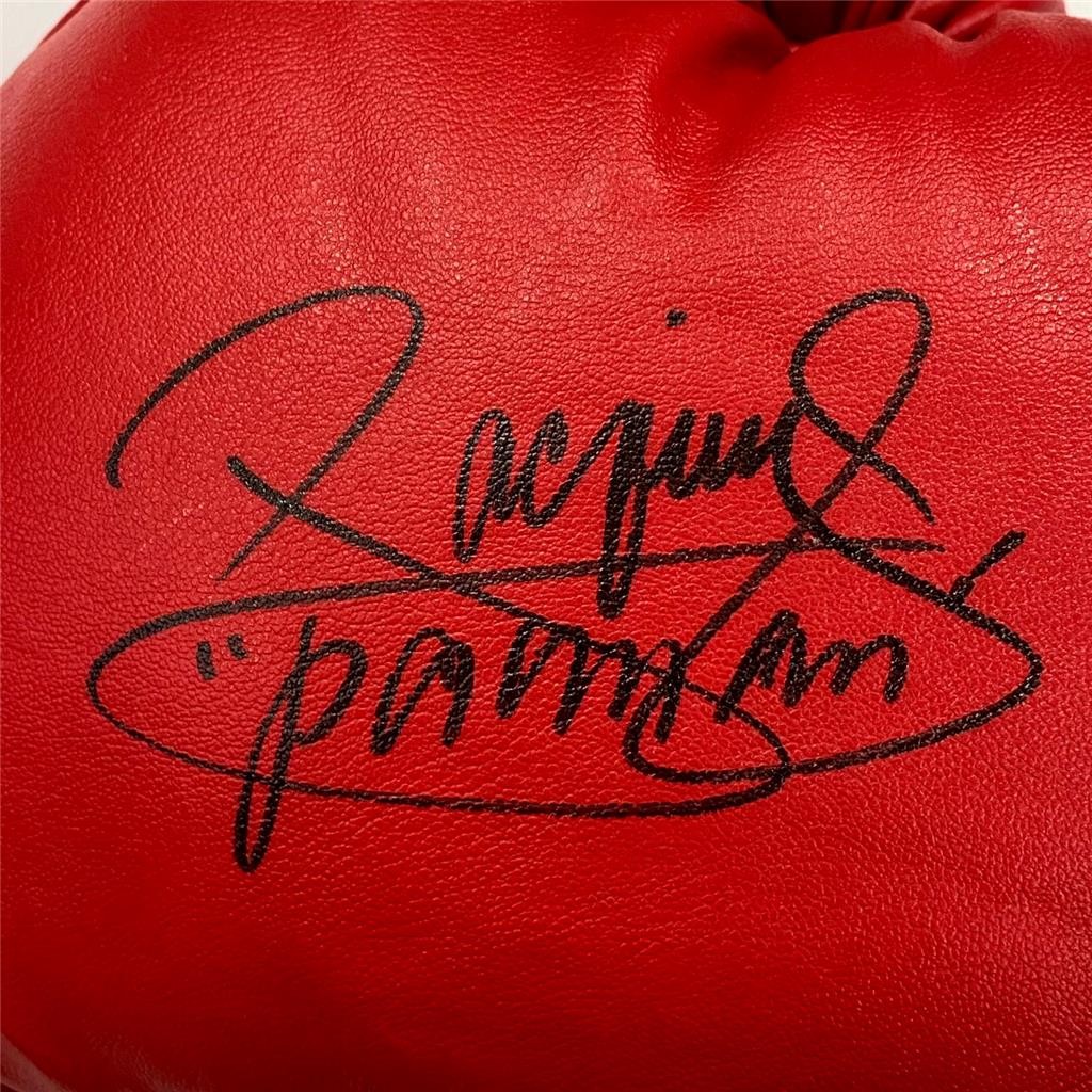 Manny Pacquiao signed "Pacman" Red Everlast Boxing Glove autograph ~ PSA view 2