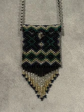 Artisan Jewelry Beaded WICCA Amulet Bag Multicolored necklace