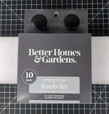 Knob Set (Matte Black Finish) — Pack of 10 Knobs — Better Homes & Gardens — New
