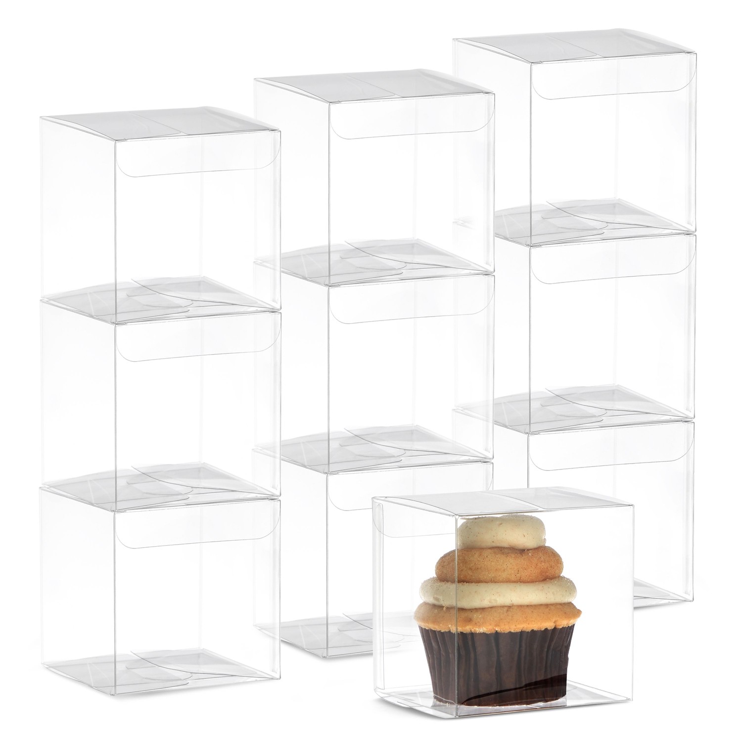 50-Pack Clear Gift Boxes for Wedding, Baby Shower, Birthday Party (3x3x3 In)
