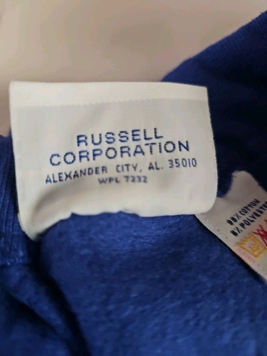 Pantalones deportivos Russell de colección años 90 atléticos de algodón azul con bolsillo hechos en EE. UU. talla XL - Imagen 3 de 12
