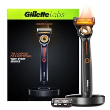 GilletteLabs Heated Razor Starter Kit - 1 Handle, 2 Blade Refills, 1 Charging