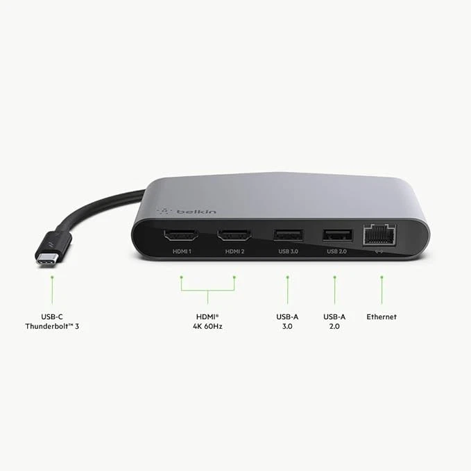 Belkin Thunderbolt 3 Dock Mini HD With Cable Usb C Hub Usb C Docking Station - Image 3 of 4