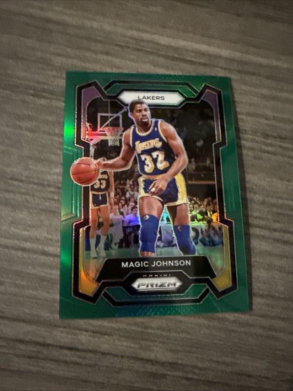 2023-24 Panini Prizm Basketball Magic Johnson Green Prizm #185 LA Lakers￼￼￼