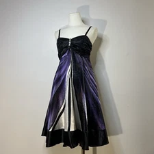 Y2K Fairycore Whimsigoth Babydoll Style Dress Purple Black Women’s 4 