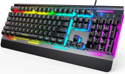 TECKNET Gaming Keyboard, USB Wired Computer Keyboard, RGB Lighting