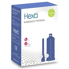 Hexa VPS Impression Material Heavy Body Regular Set 2 x 50ml Cartridges & 6 Tips
